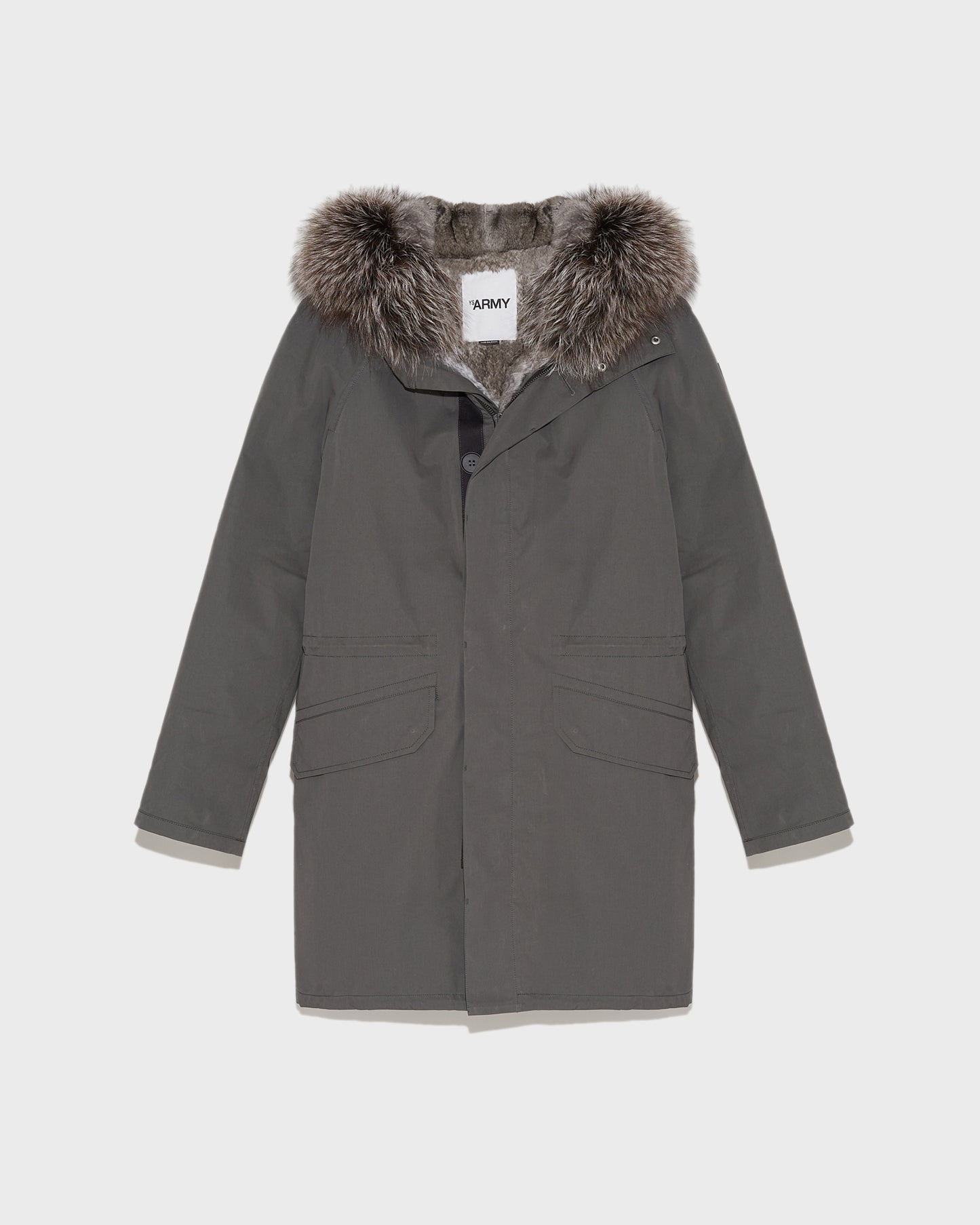 Iconic parka in technical cotton with fox and rabbit fur -Yves Salomon