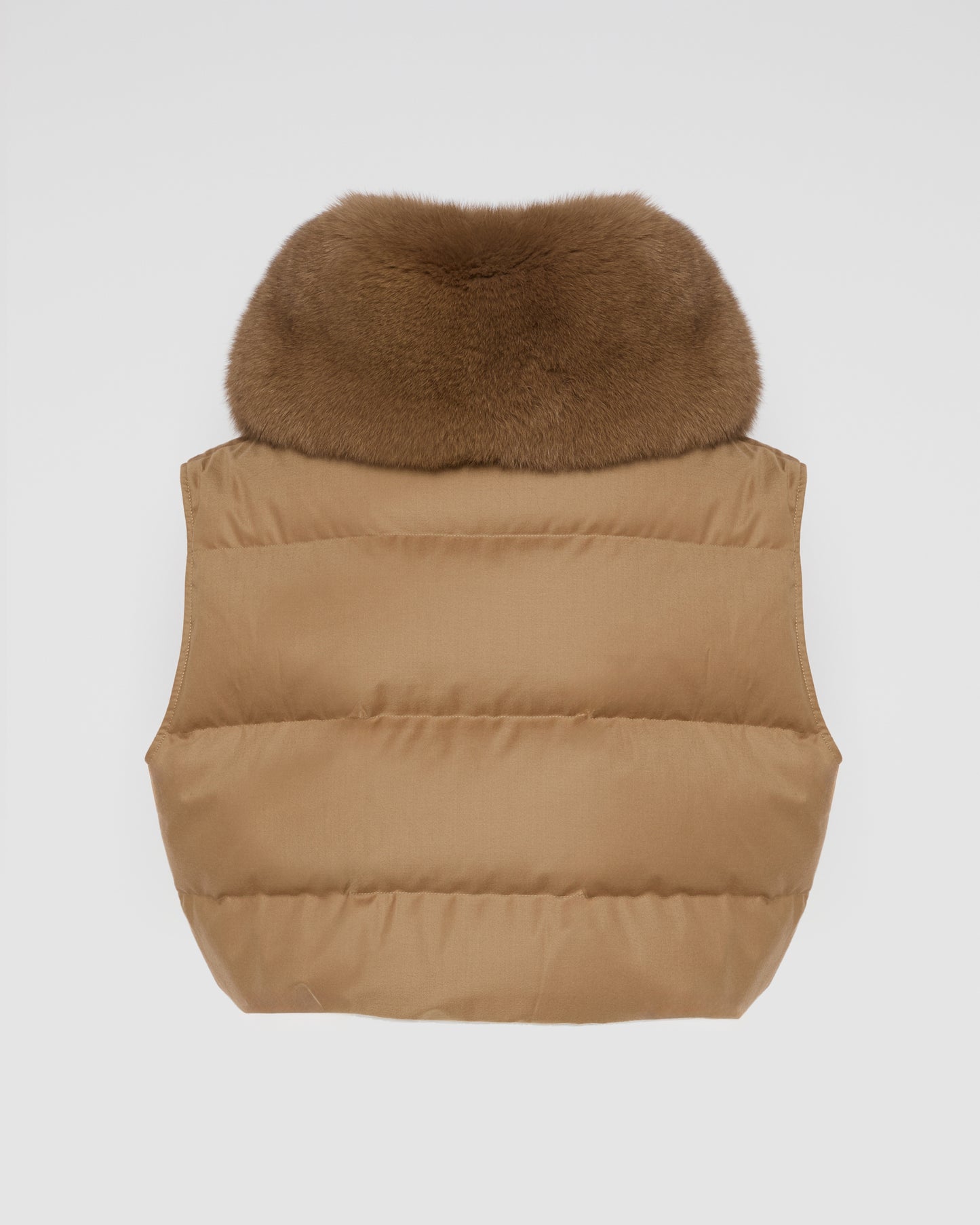 Flannel gilet with fox fur collar -Yves Salomon