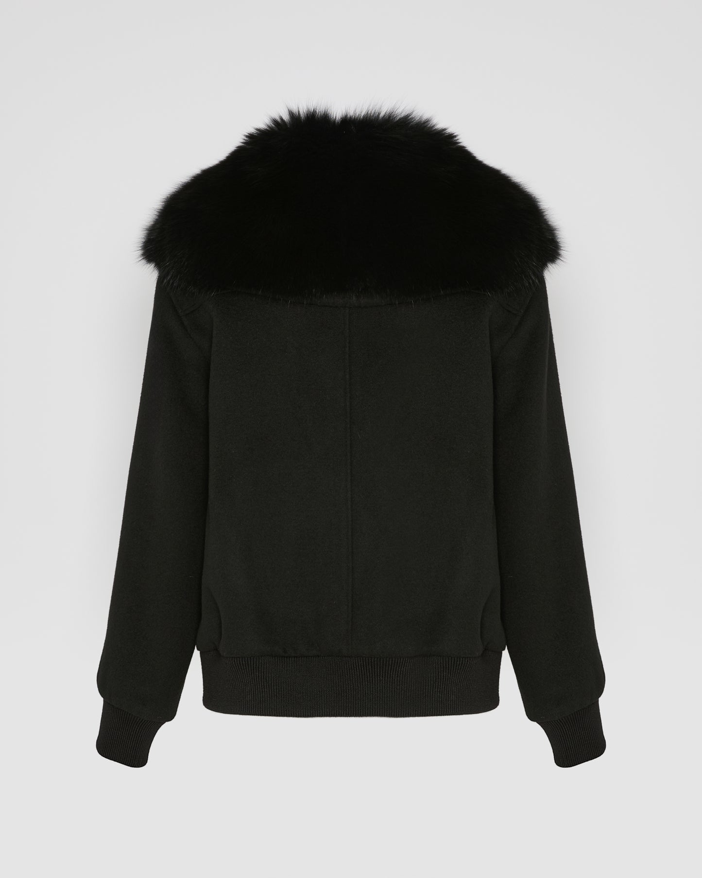 Cropped jacket in cashmere wool with fox fur collar -Yves Salomon