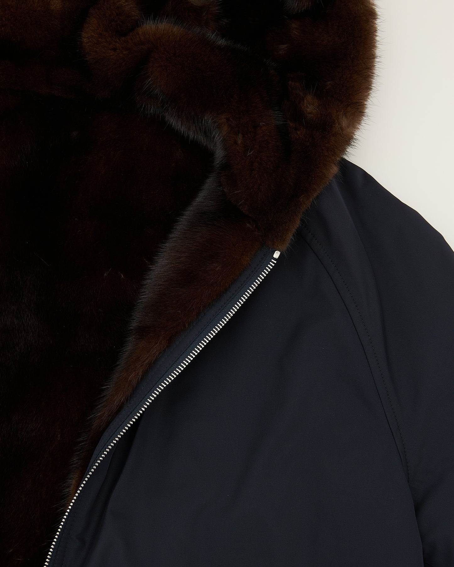 Hooded blouson in mink fur reversible technical fabric -Yves Salomon