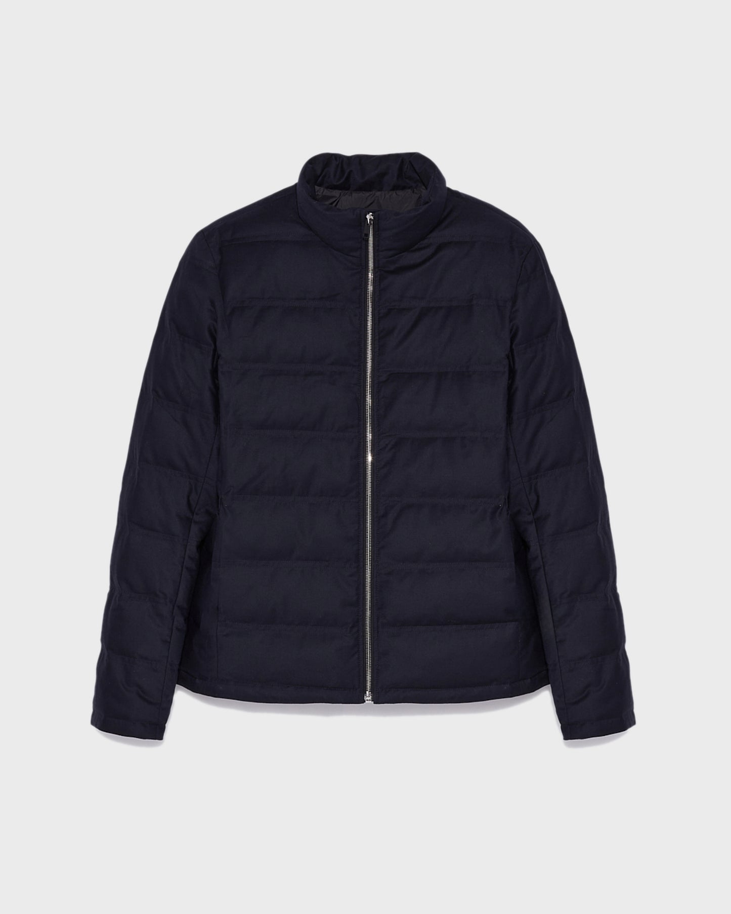 Collar down jacket in waterproof Loro Piana fabric