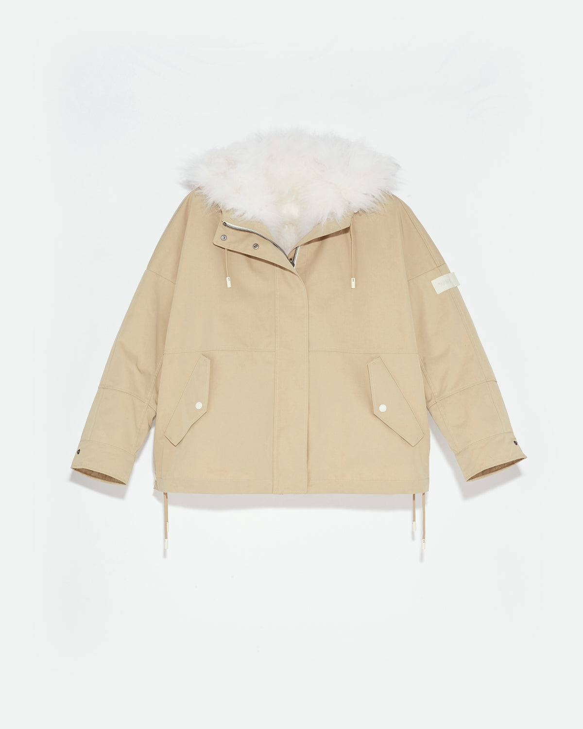 Cropped reversible parka in weather-resistant technical fabric and fluffy lambswool -Yves Salomon