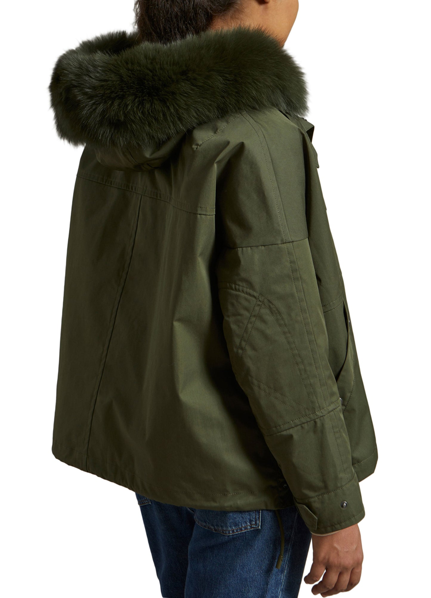 Cropped parka in waterproof technical fabric with fox and rabbit fur -Yves Salomon