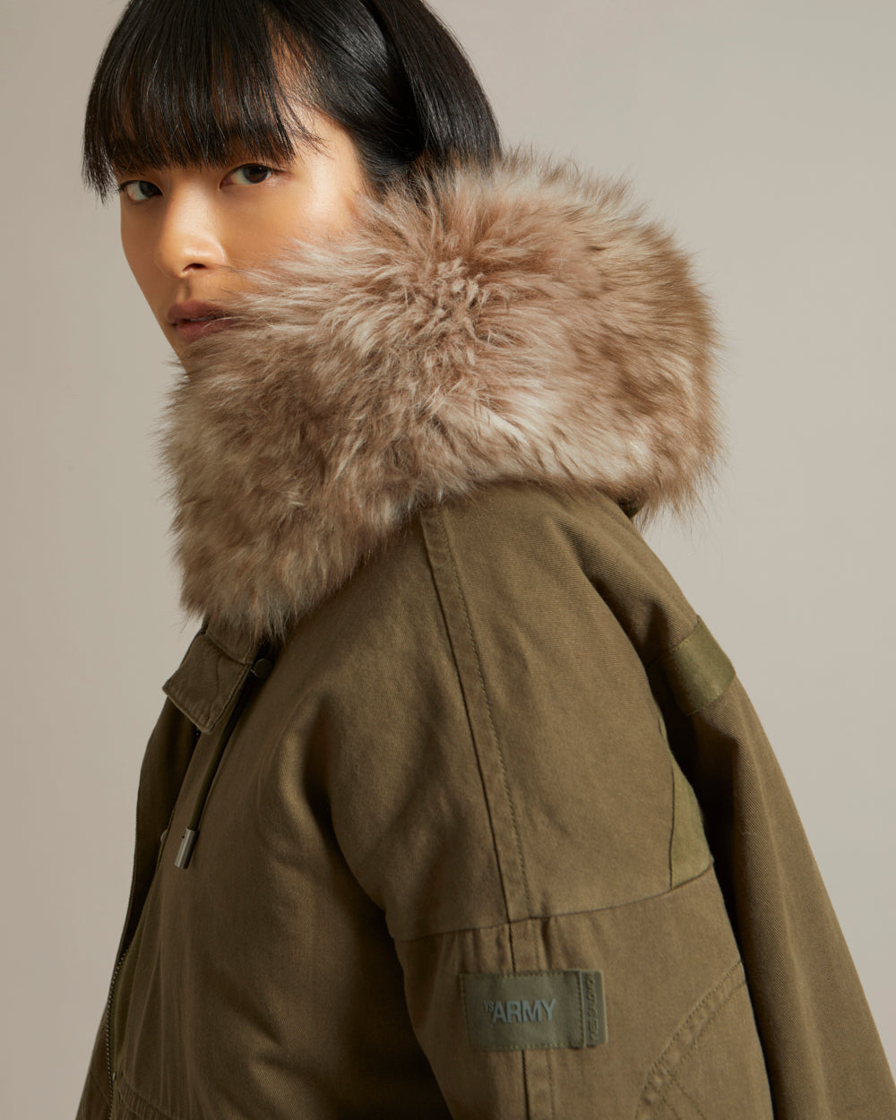 Army parka cheap with fur hood