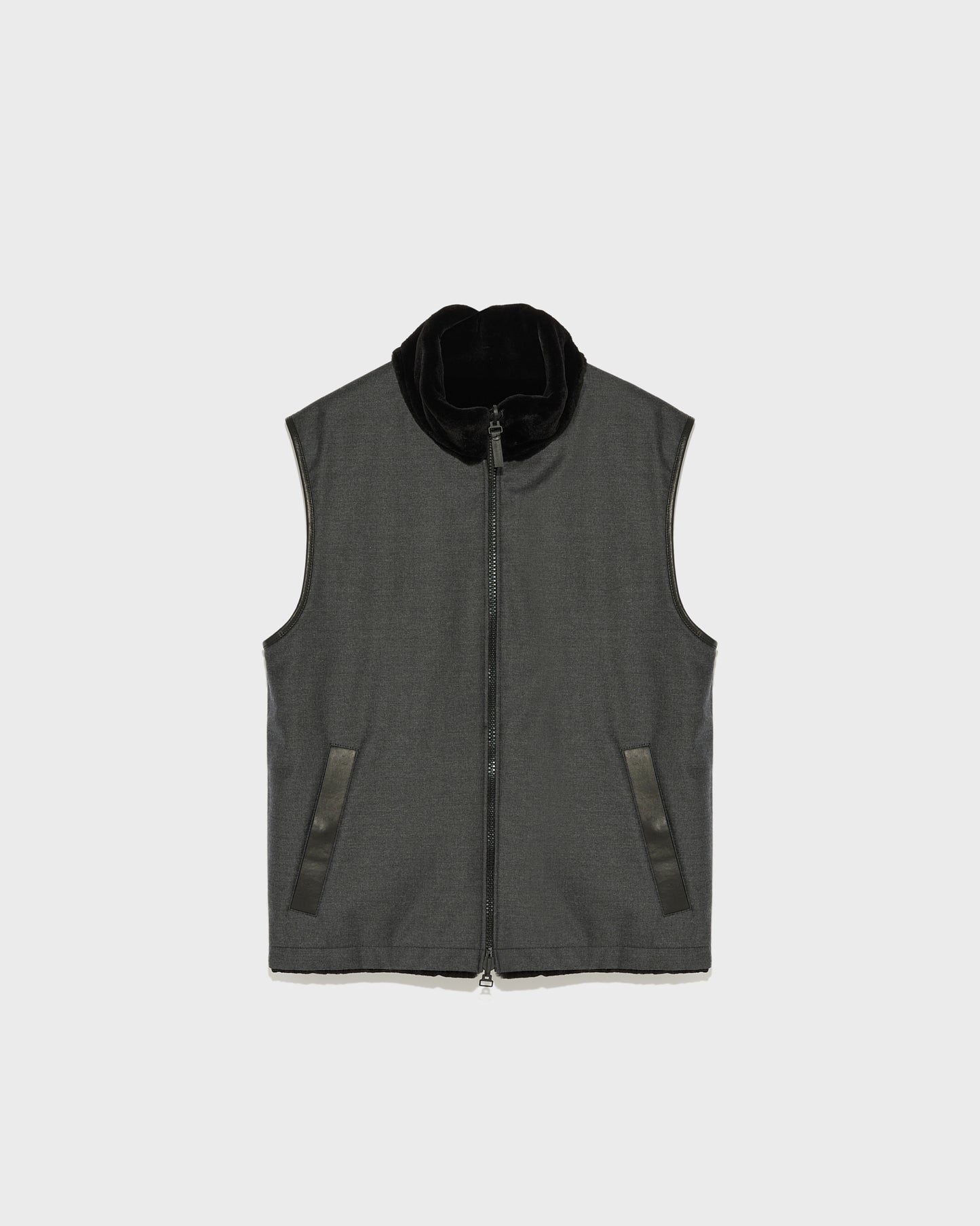 Gilet made with Loro Piana fabric and sheared mink