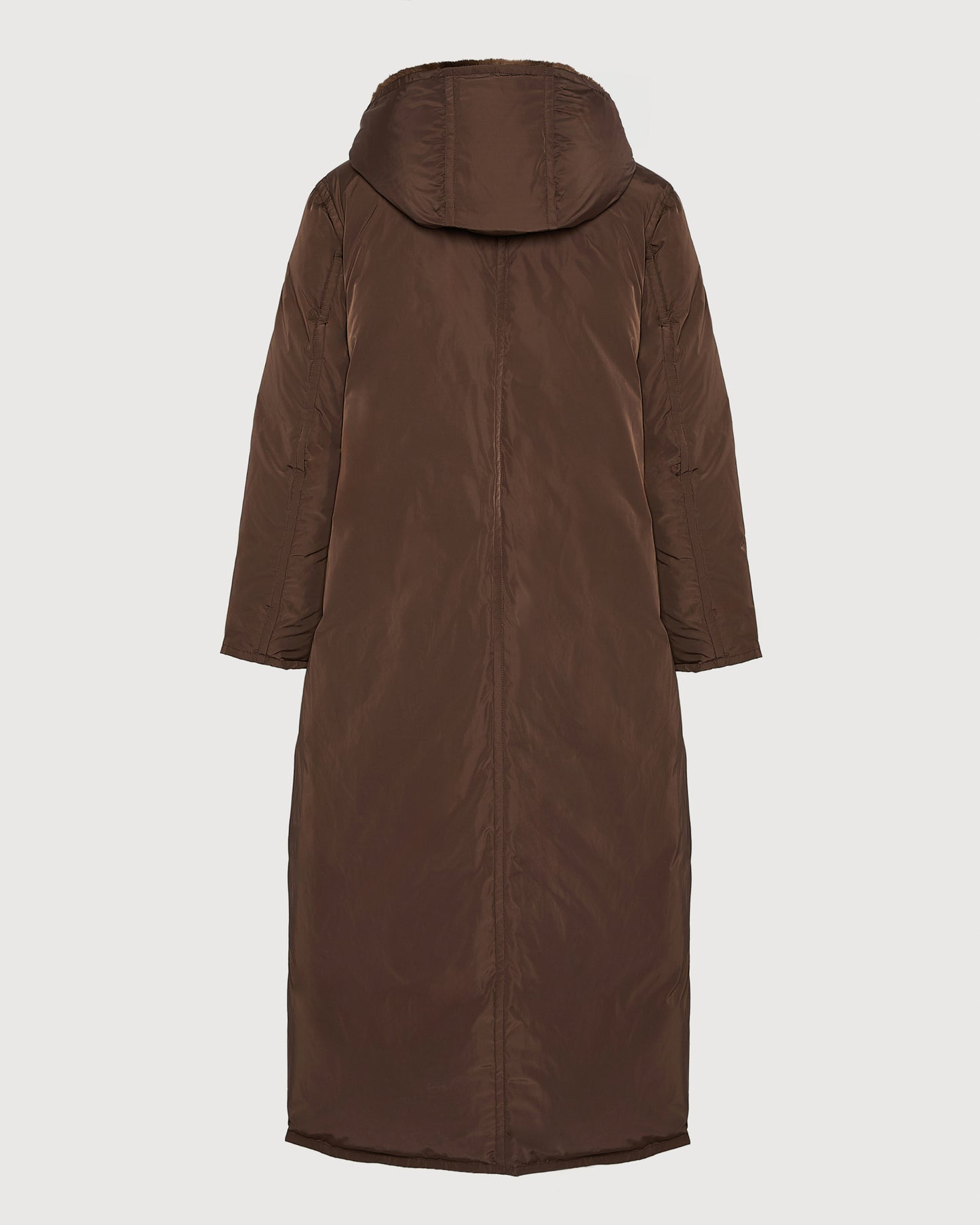 Long down jacket in technical fabric and mink fur -Yves Salomon