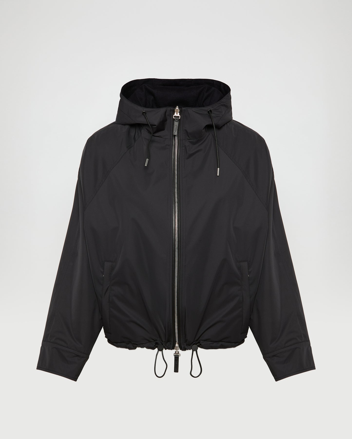 Hooded jacket in wool and cashmere blend reversible in waterproof technical fabric -Yves Salomon - New spring summer collection