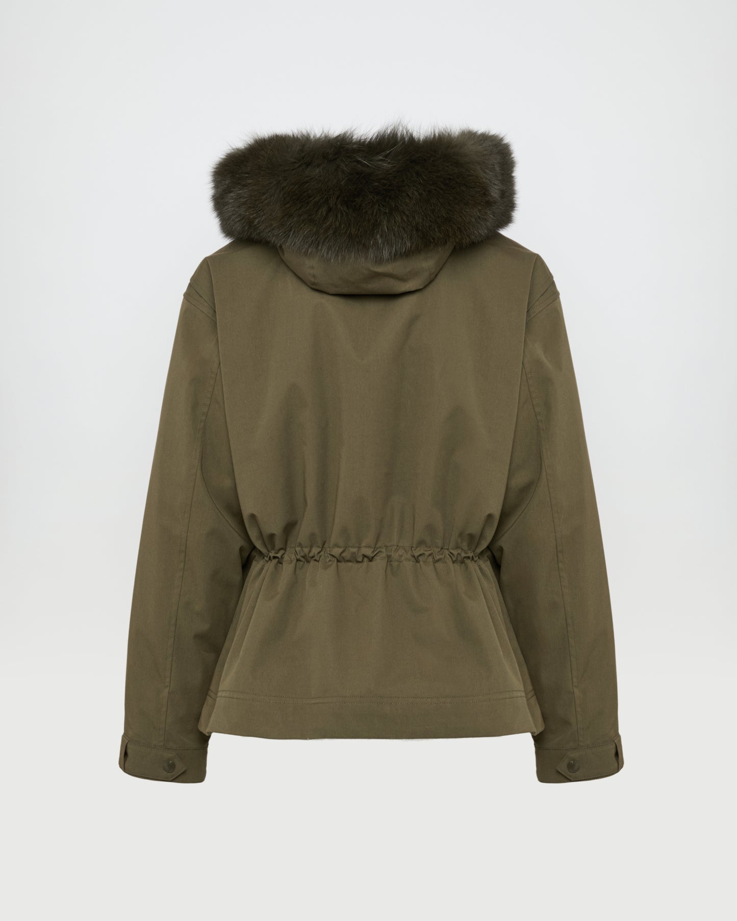Short parka in cotton blend and fox and rabbit fur -Yves Salomon