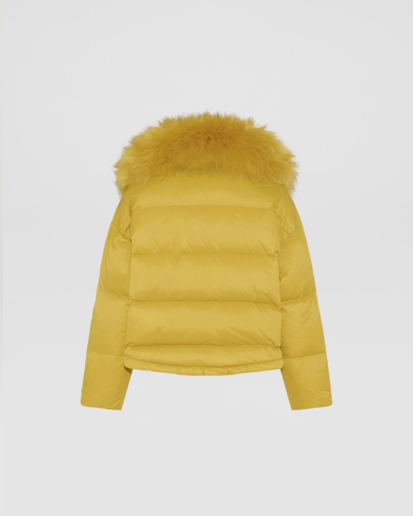 Short down jacket with fluffy lambswool trim -Yves Salomon