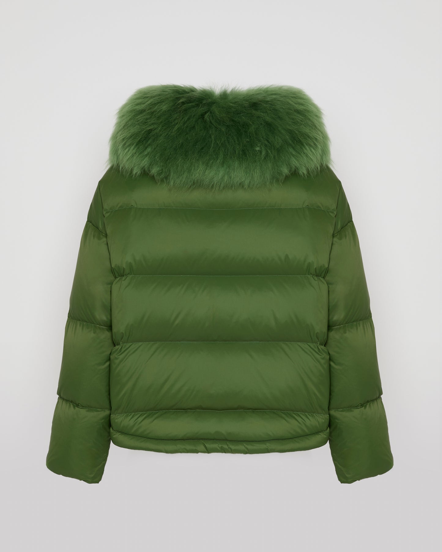 Short down jacket with fluffy lambswool trim -Yves Salomon