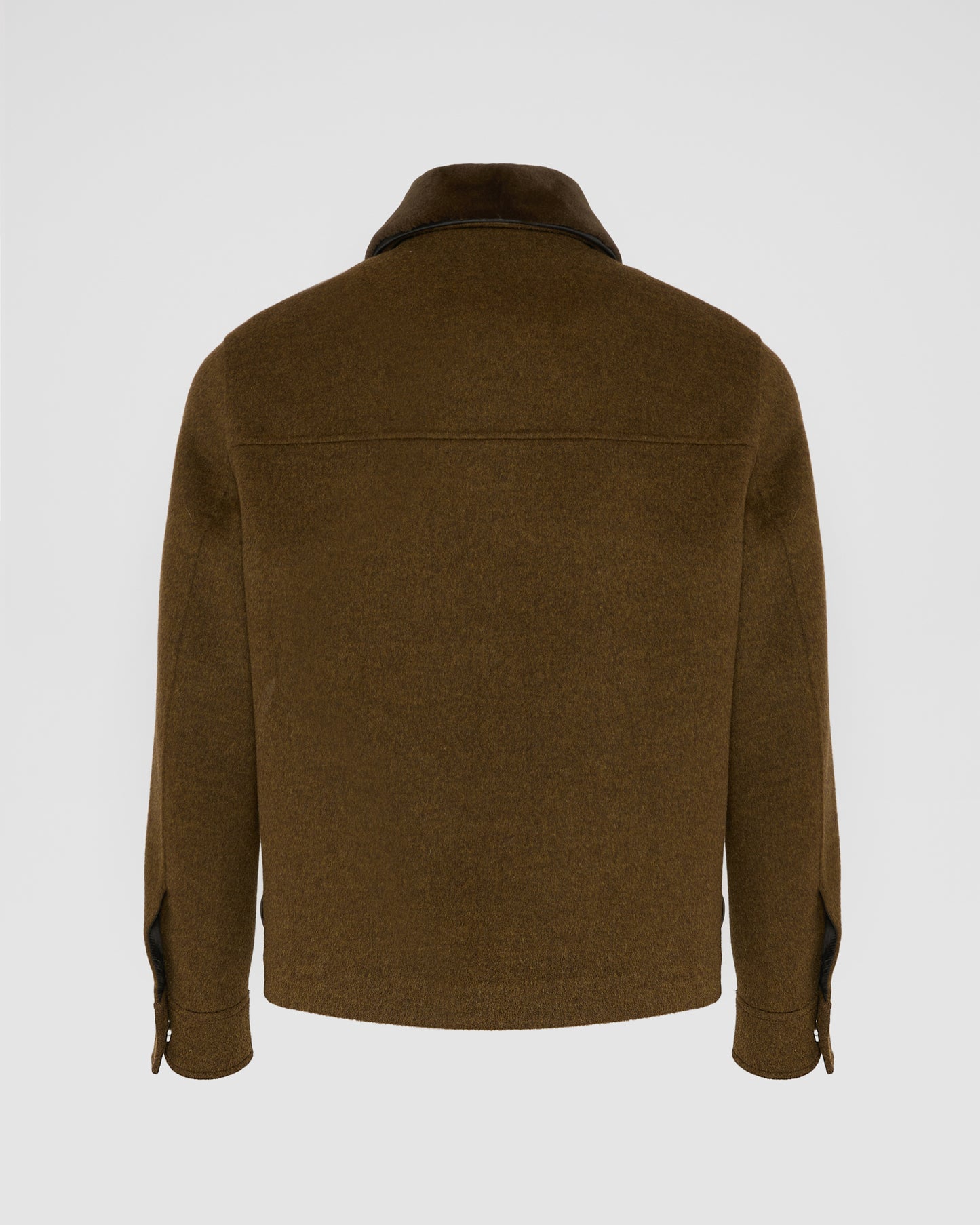 Jacket in double-sided wool-cashmere fabric with mink collar -Yves Salomon