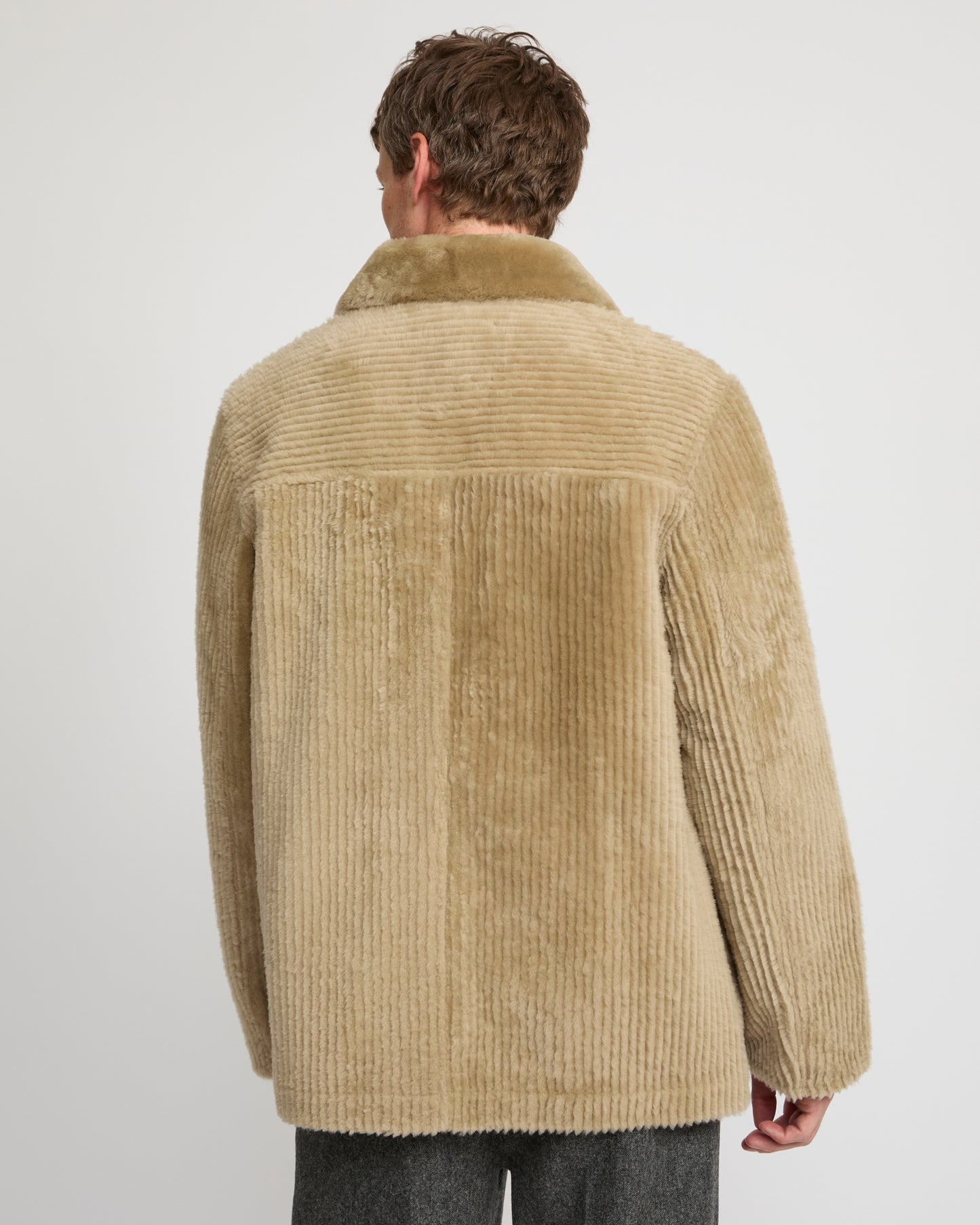 Ribbed Merino lamsbkin shearling overshirt -Yves Salomon