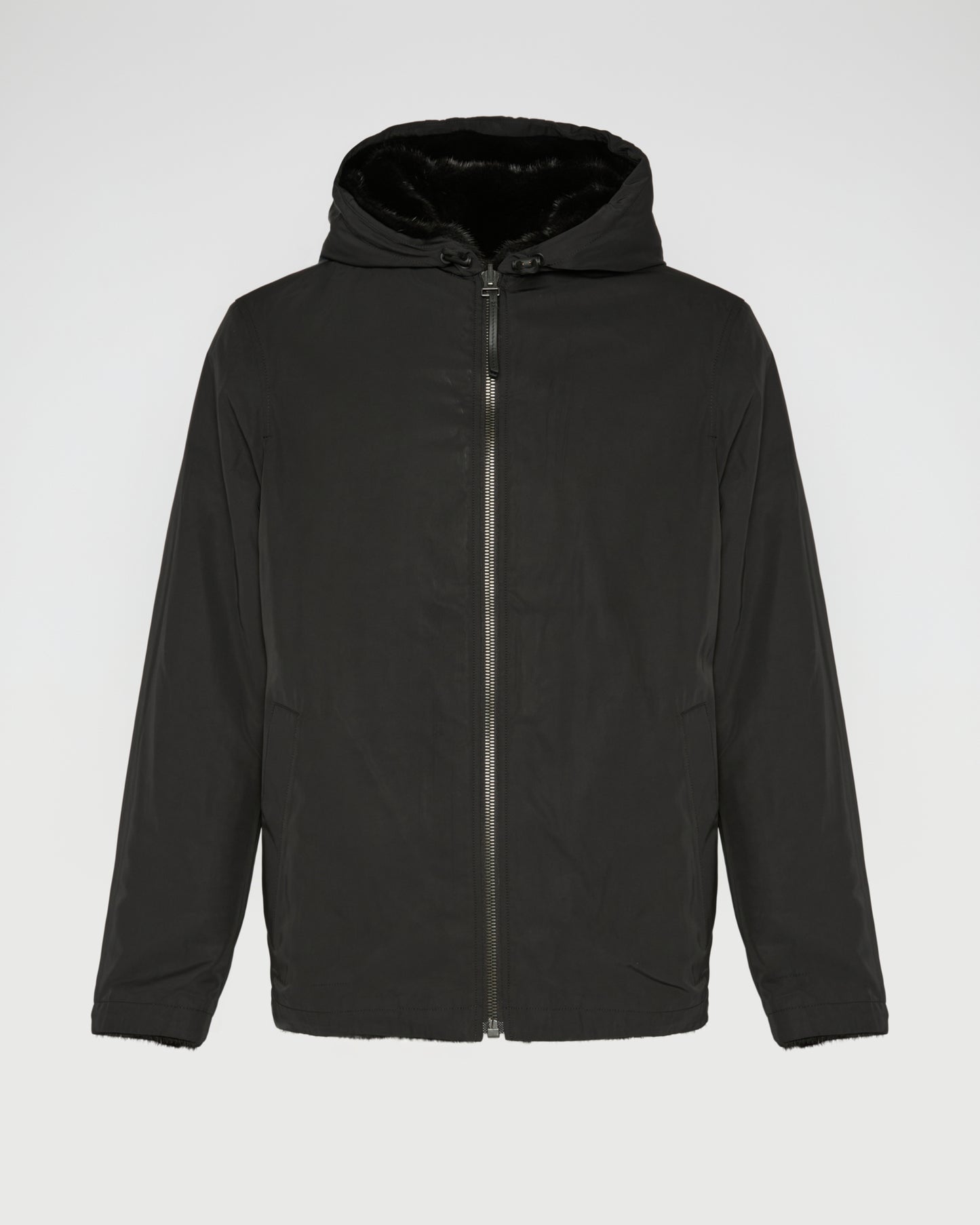 Reversible Hooded Jacket in Mink Fur and Technical Fabric -Yves Salomon