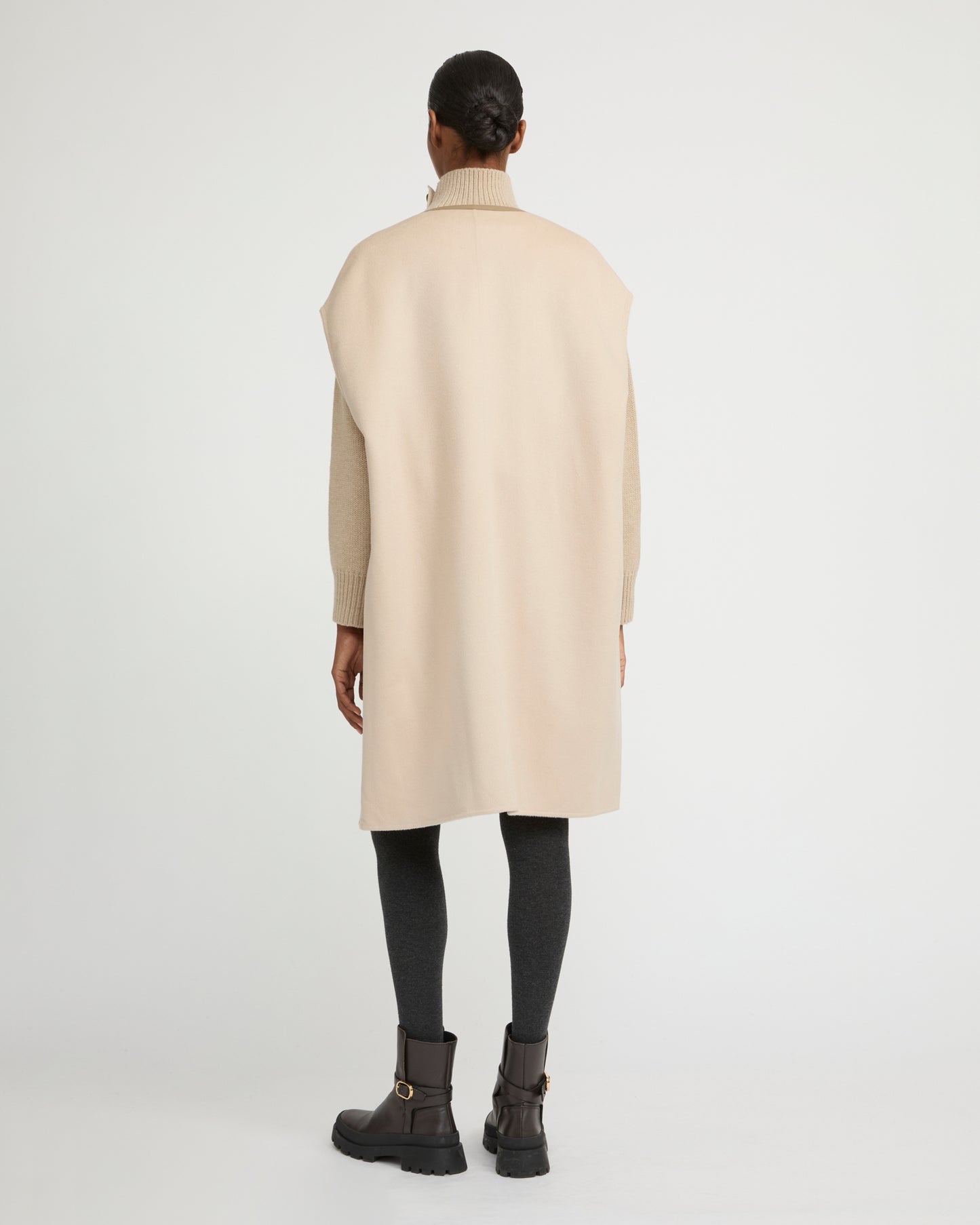 Double-sided cashmere-blend belted cape -Yves Salomon