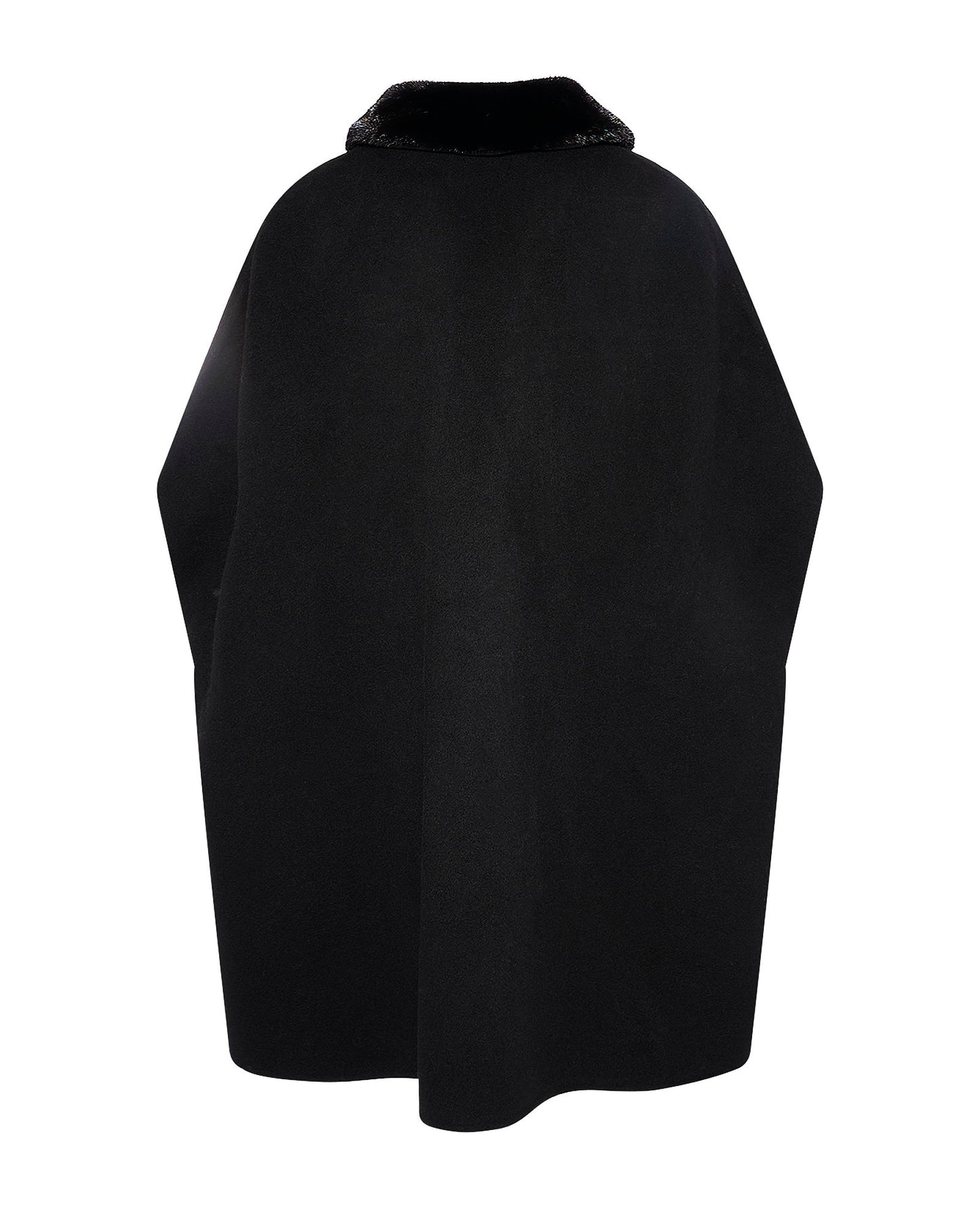 Cashmere-blend cape with removable mink fur collar -Yves Salomon