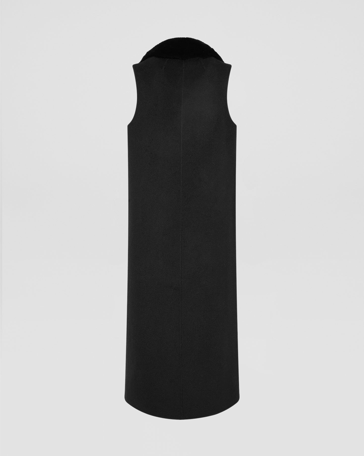 Long cashmere-blend gilet with detachable mink fur collar -Yves Salomon