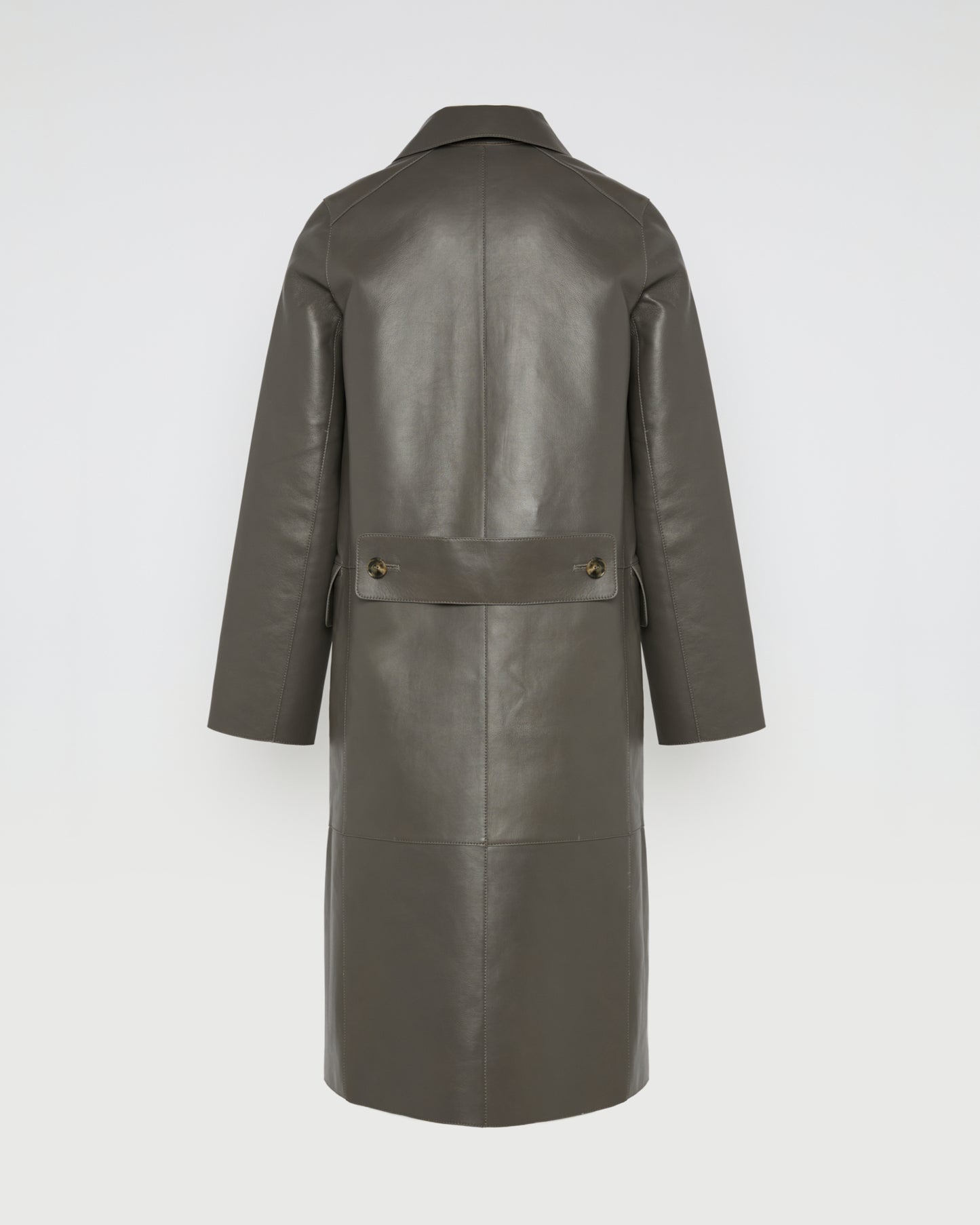 Double-breasted trench coat in bonded leather and wool -Yves Salomon