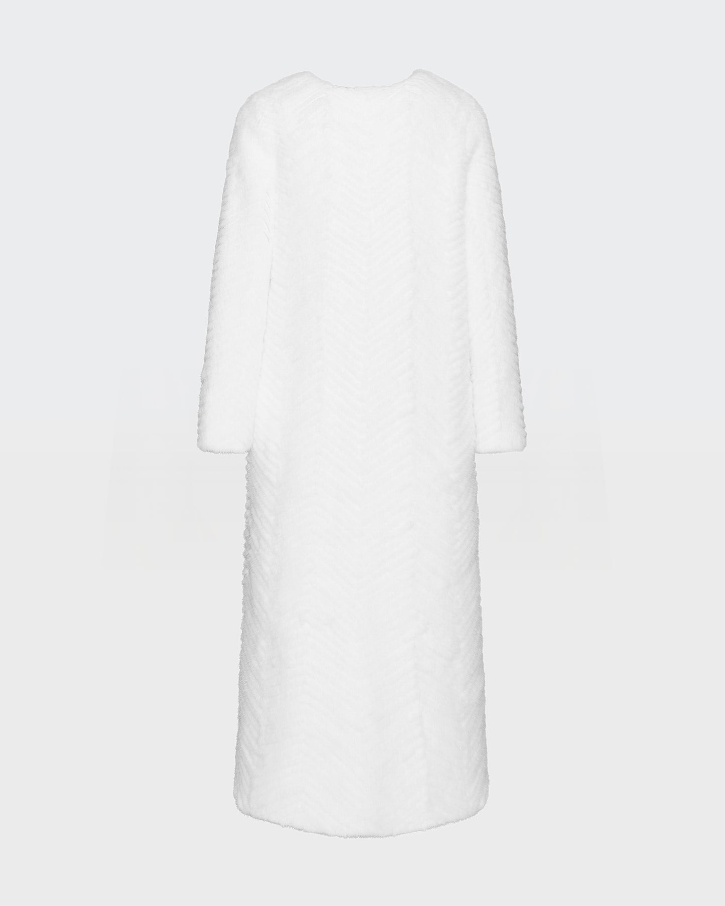 Long coat in Merino knit and mink fur