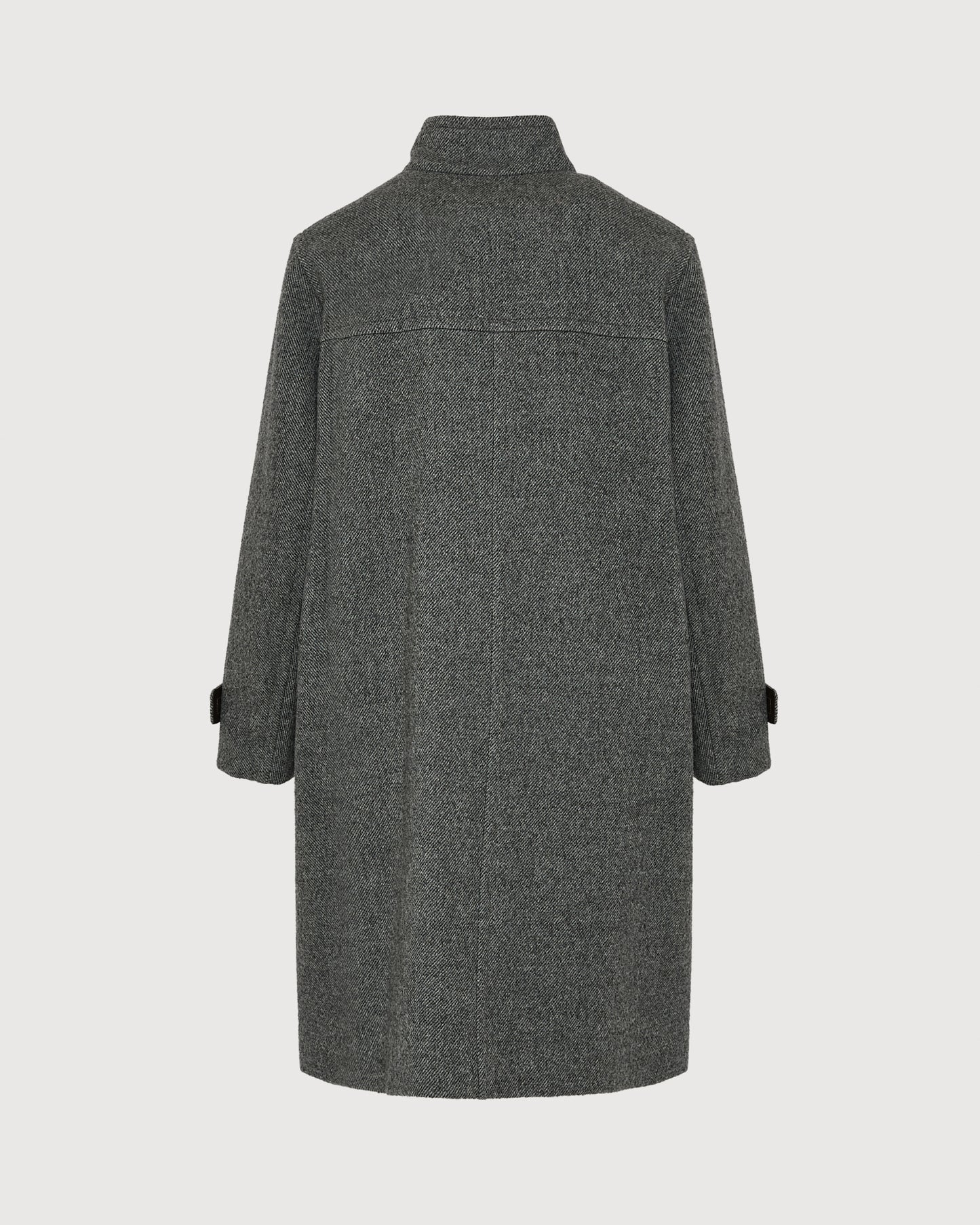 Long wool coat with lambskin details -Yves Salomon