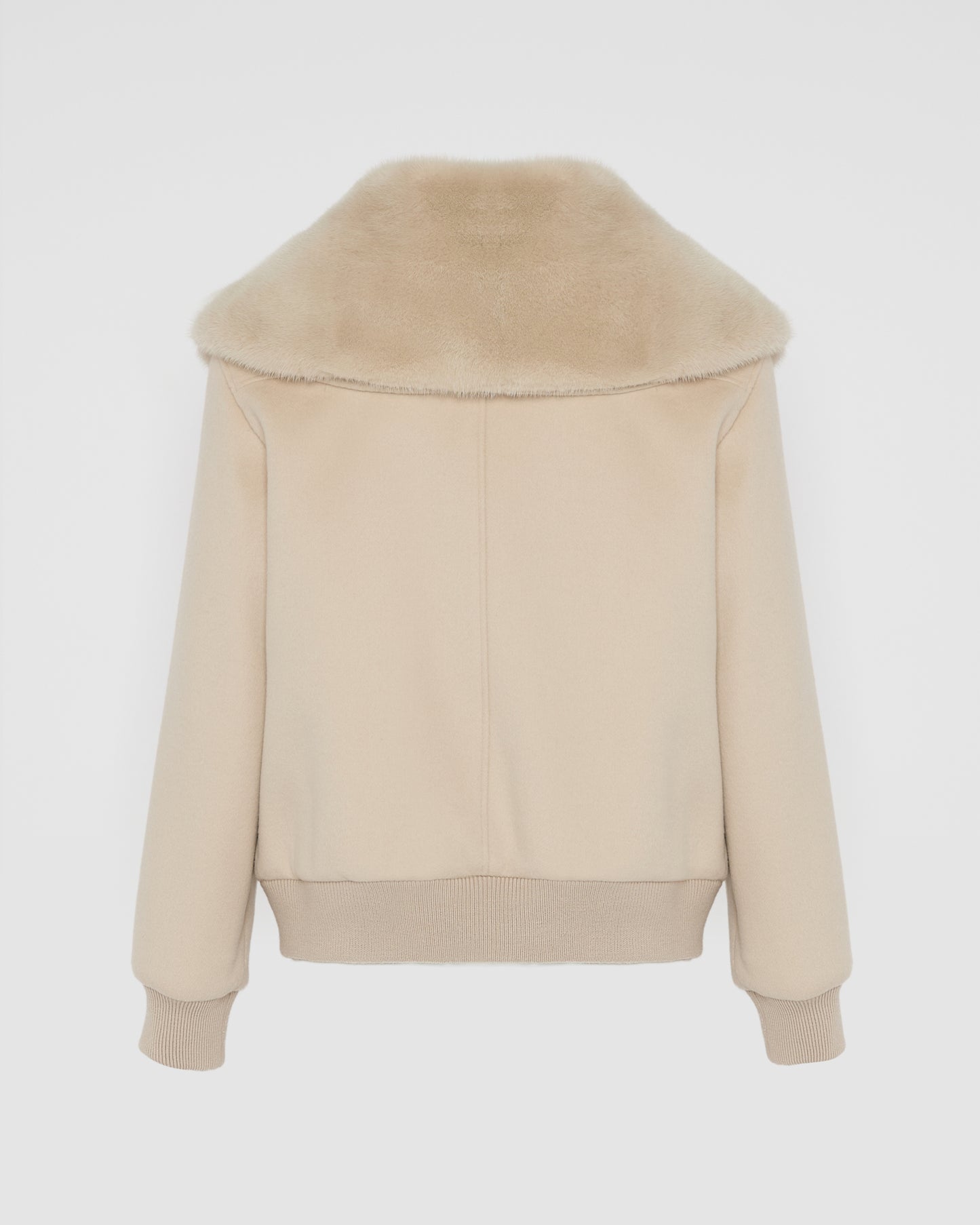Cashmere-blend cropped blouson with removable mink fur collar -Yves Salomon