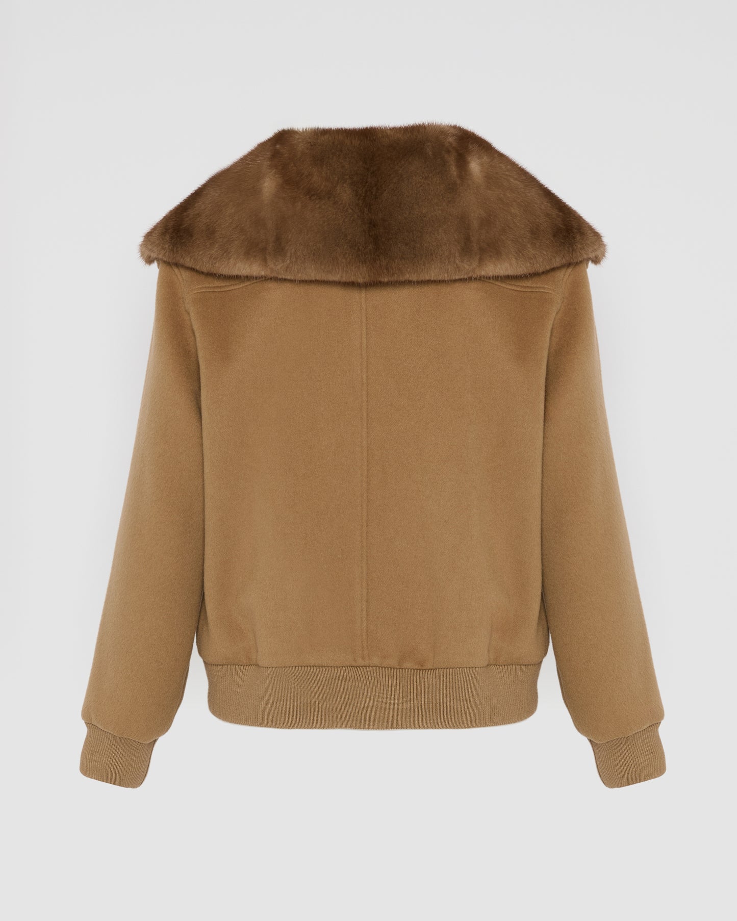 Cashmere-blend cropped blouson with removable mink fur collar -Yves Salomon
