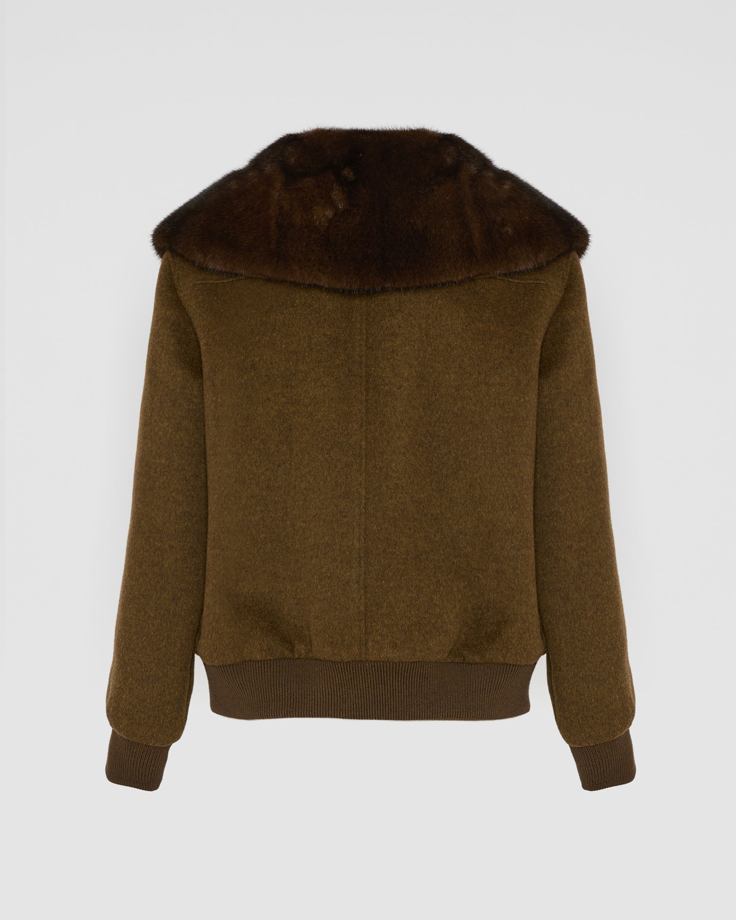 Cashmere-blend cropped blouson with removable mink fur collar -Yves Salomon