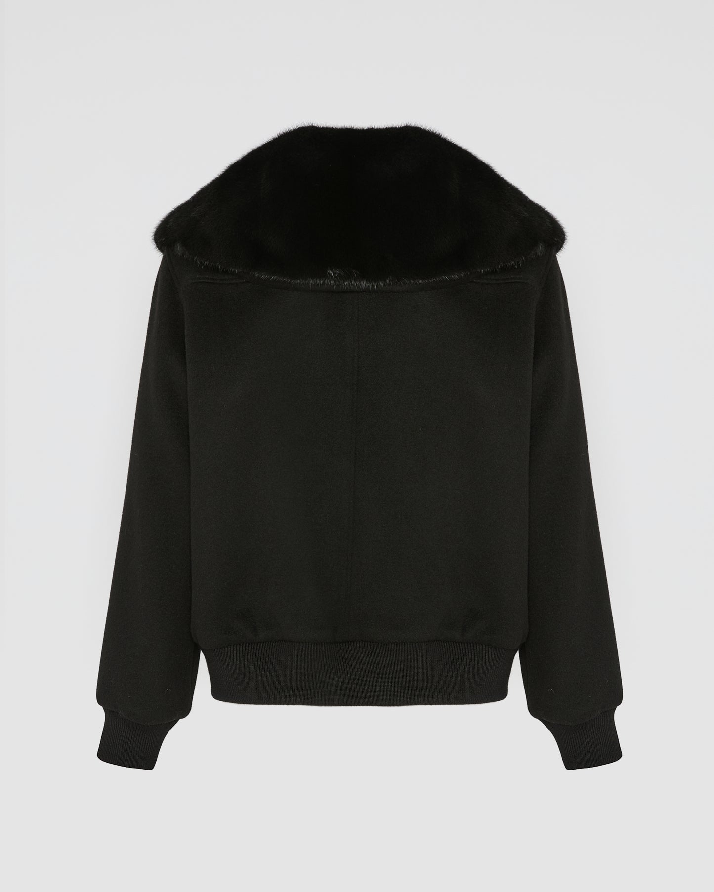 Cashmere-blend cropped blouson with removable mink fur collar -Yves Salomon