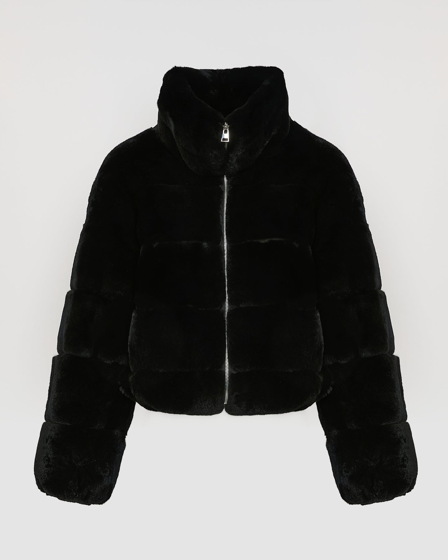Boxy jacket in technical fabric reversible rex rabbit fur -Yves Salomon