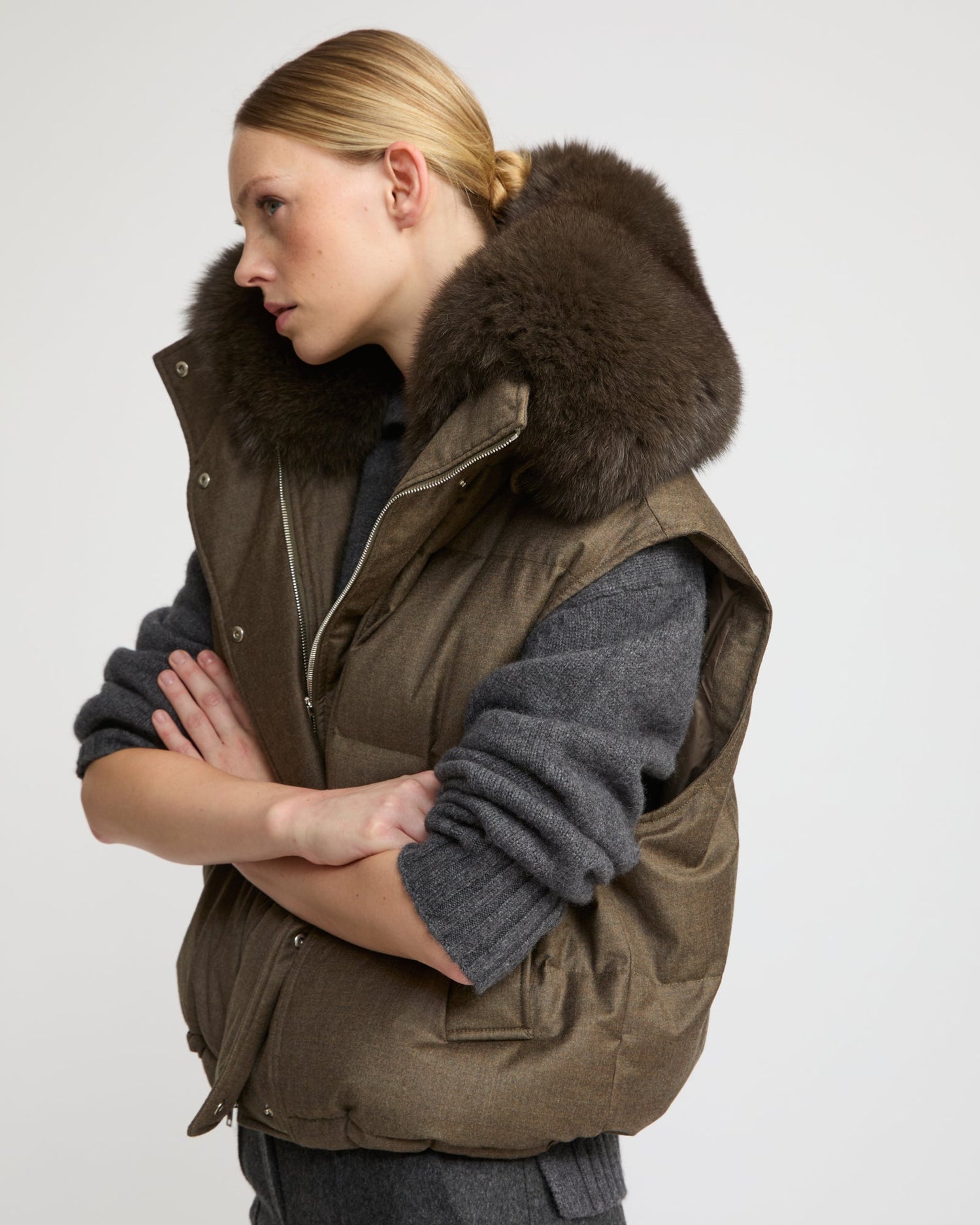 Women's Sleeveless Down Jackets- Yves Salomon