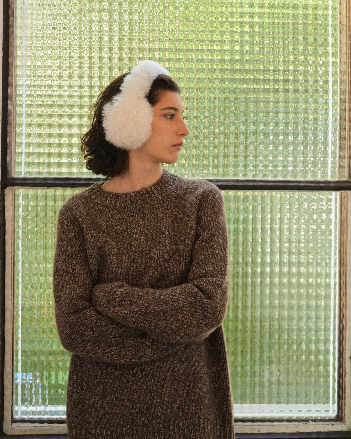 Cashmere lambskin shearling earmuffs