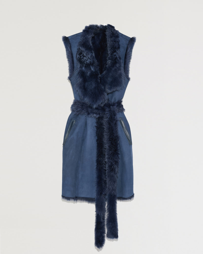 Long reversible belted jacket in Toscana lambskin-Yves Salomon-Winter sale & boxing day
