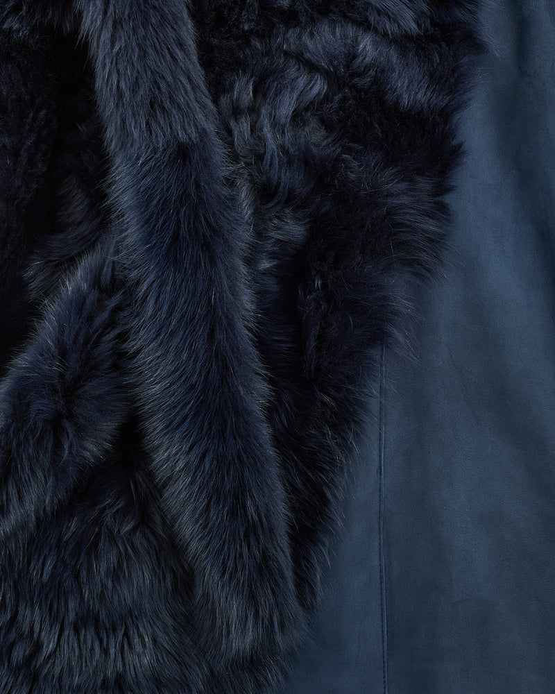 Long reversible belted jacket in Toscana lambskin-Yves Salomon-Winter sale & boxing day