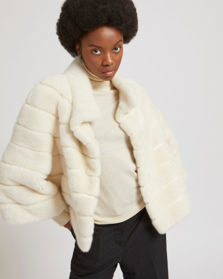 Long hair mink jacket