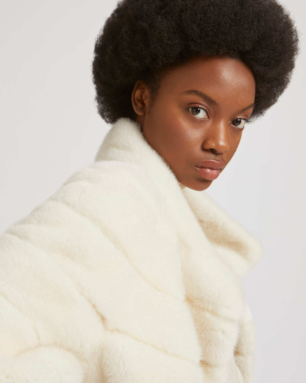 Long hair mink jacket