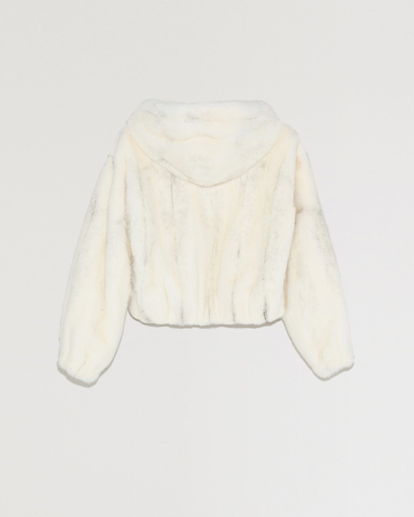 Short hooded mink jacket