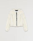 Short hooded mink jacket