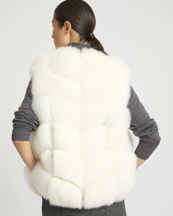 Sleeveless fox gilet -Yves Salomon