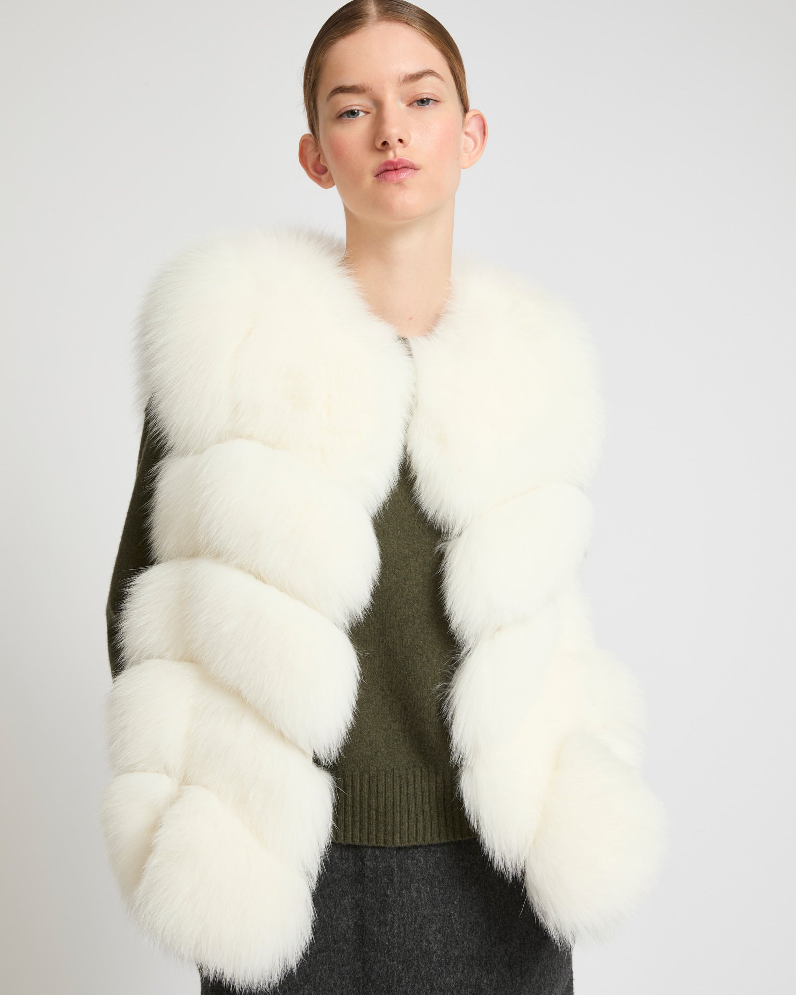 Fox fur gilet - white - Yves Salomon – Yves Salomon UK