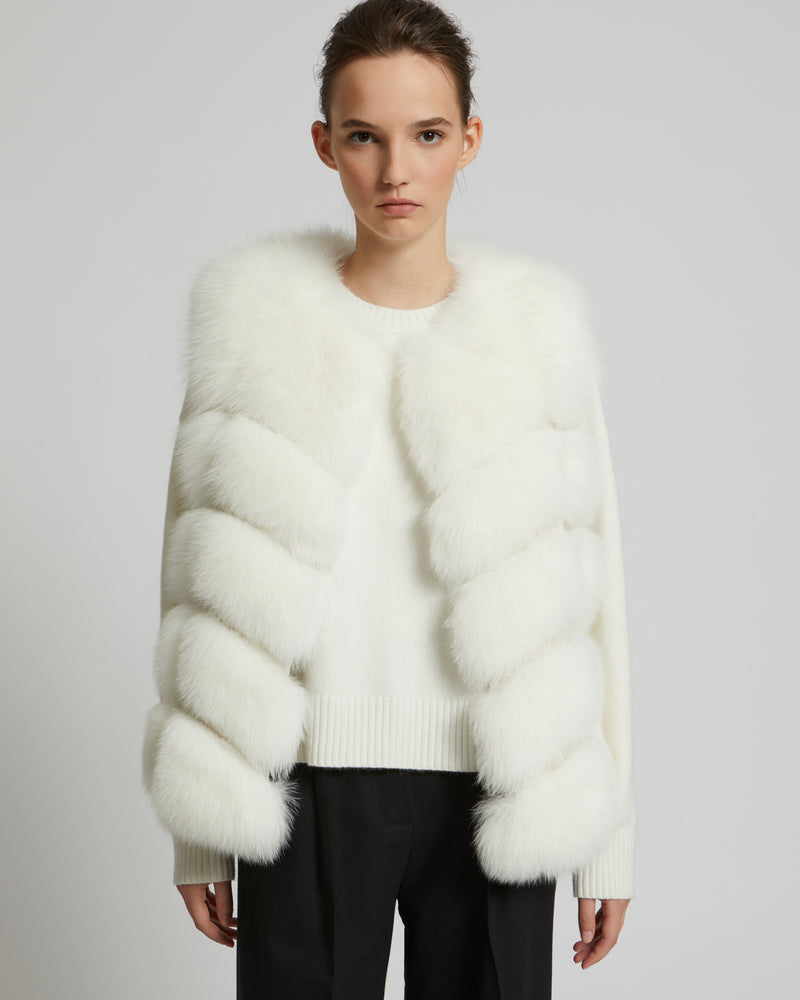 Fox fur gilet - white - Yves Salomon