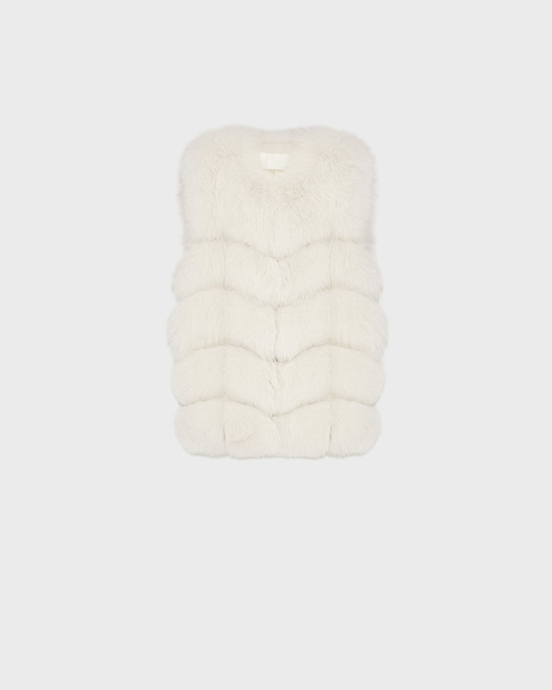 Fox fur gilet - white - Yves Salomon