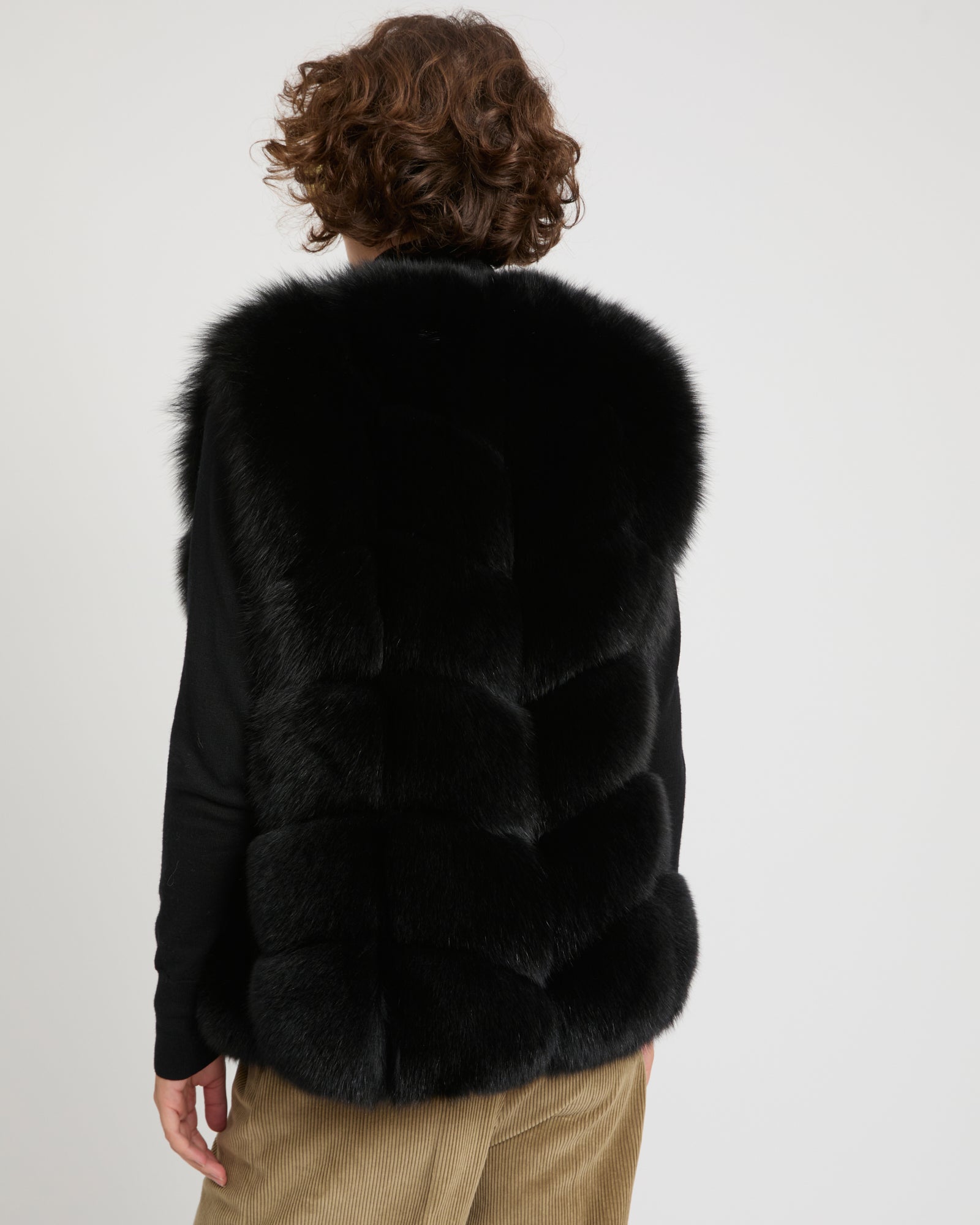 Sleeveless fox gilet -Yves Salomon