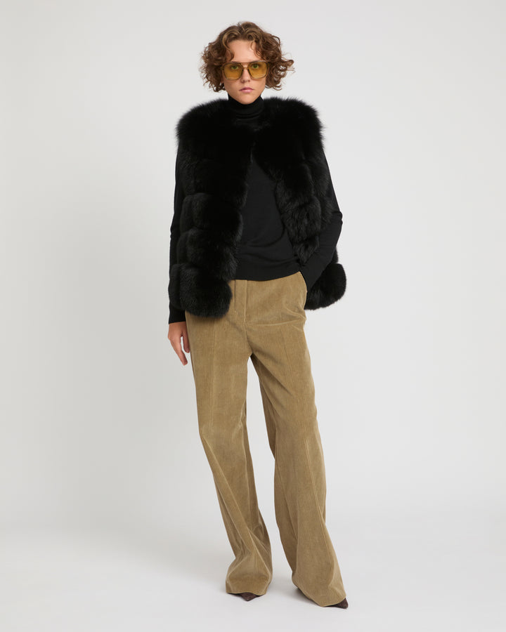 Sleeveless fox gilet -Yves Salomon