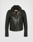 Lamb leather biker jacket