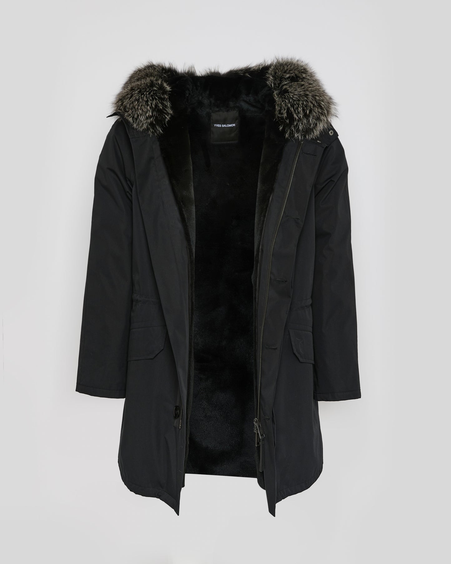 Iconic parka in technical cotton with fox and rabbit fur