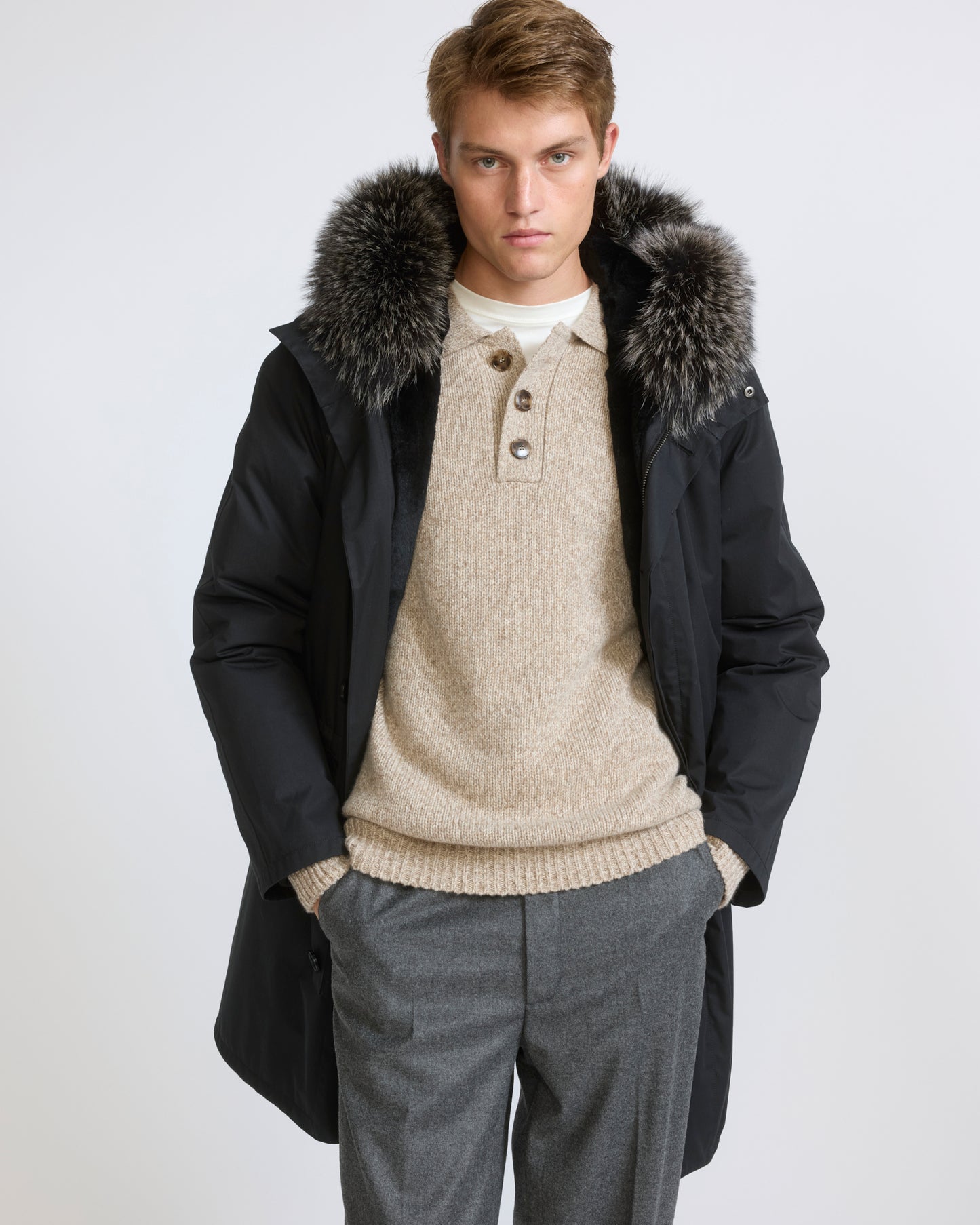 Iconic parka in technical cotton with fox and rabbit fur - Yves Salomon - New Fall/Winter Collection