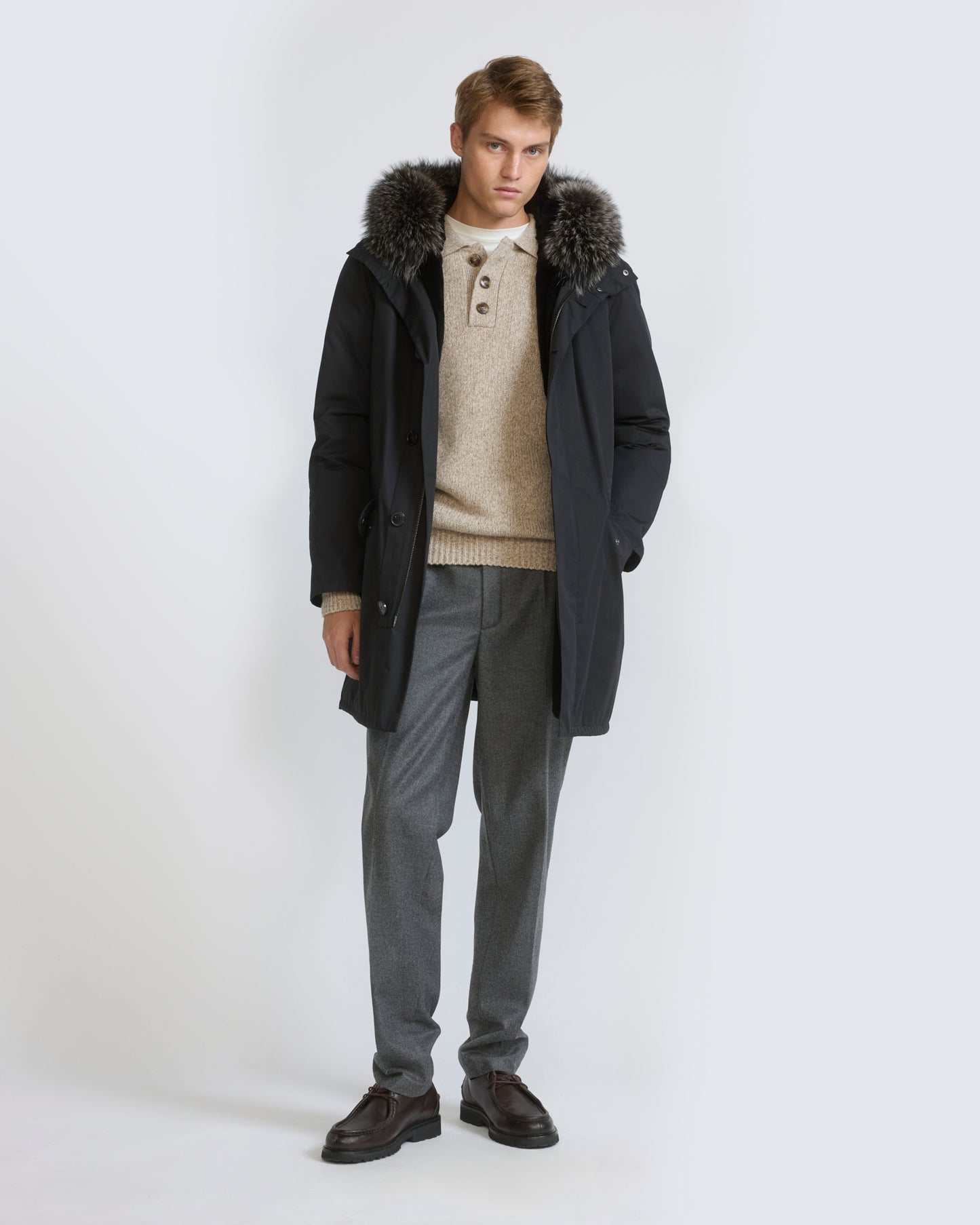 Iconic parka in technical cotton with fox and rabbit fur - Yves Salomon - New Fall/Winter Collection