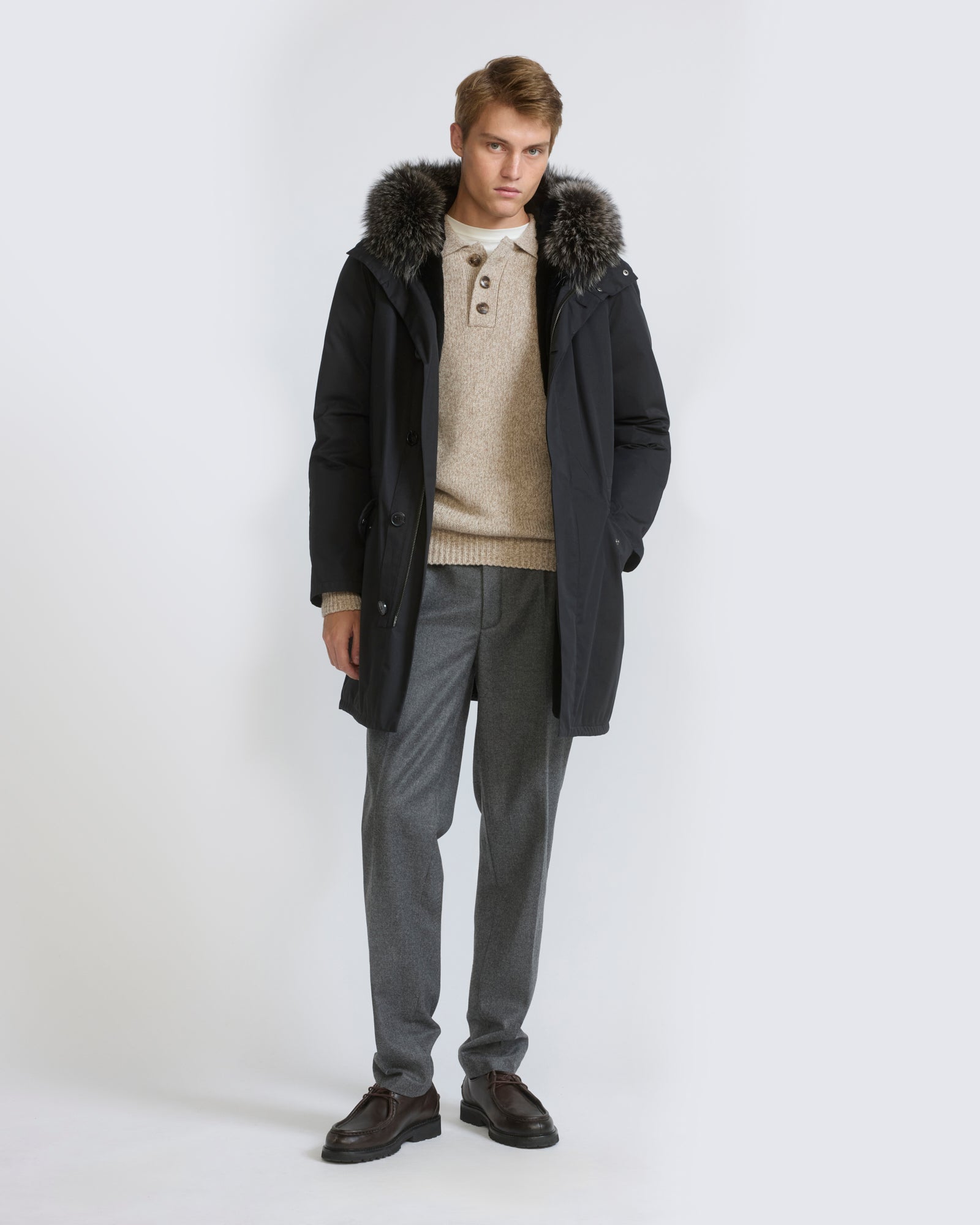 Iconic parka in technical cotton with fox and rabbit fur - Yves Salomon - New Fall/Winter Collection