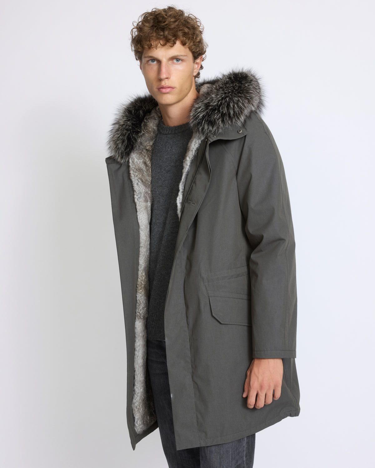 Iconic parka in technical cotton with fox and rabbit fur - Yves Salomon - New Fall/Winter Collection