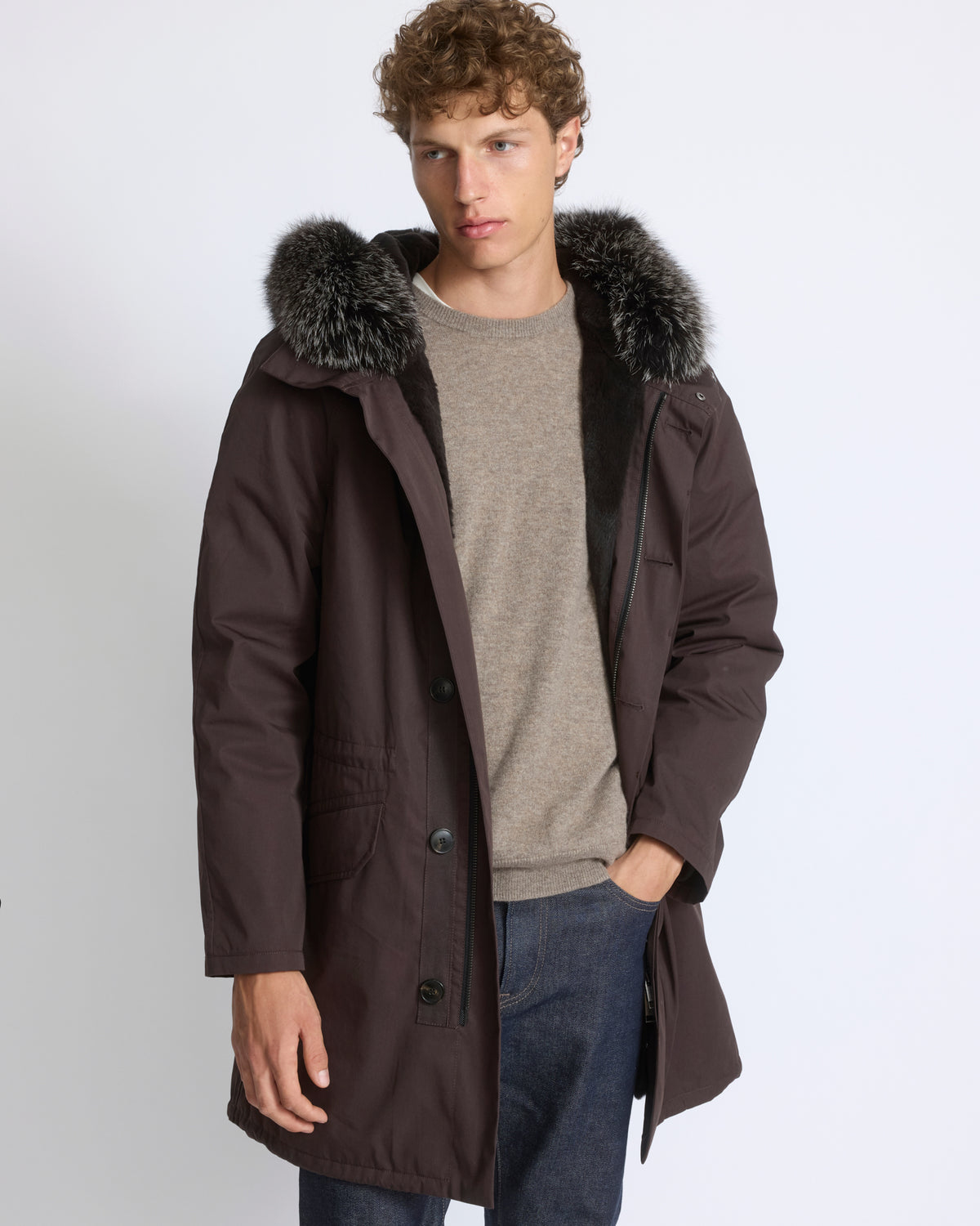 Iconic parka in technical cotton with fox and rabbit fur - Yves Salomon - New Fall/Winter Collection