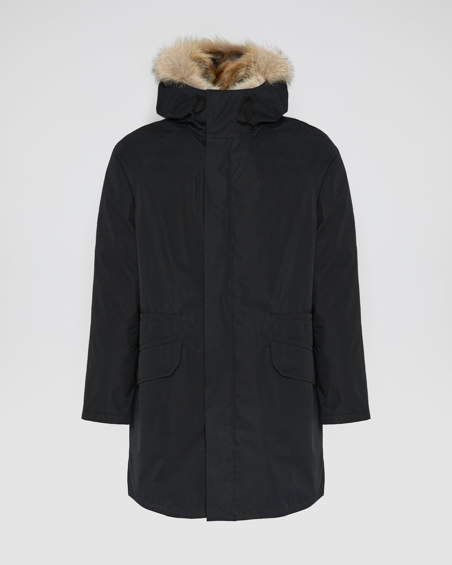 Long Iconic parka in technical cotton with coyote and rabbit fur -Yves Salomon